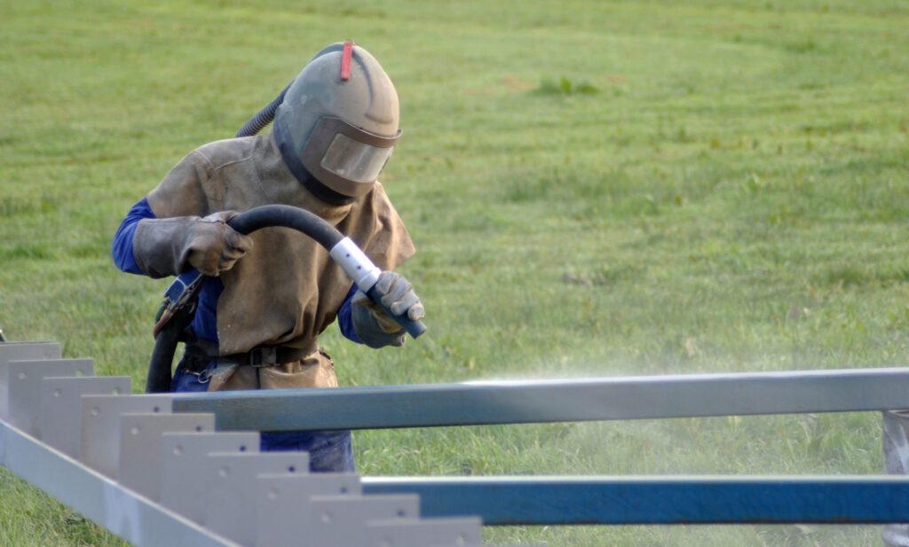 Sandblasting Steel Frame